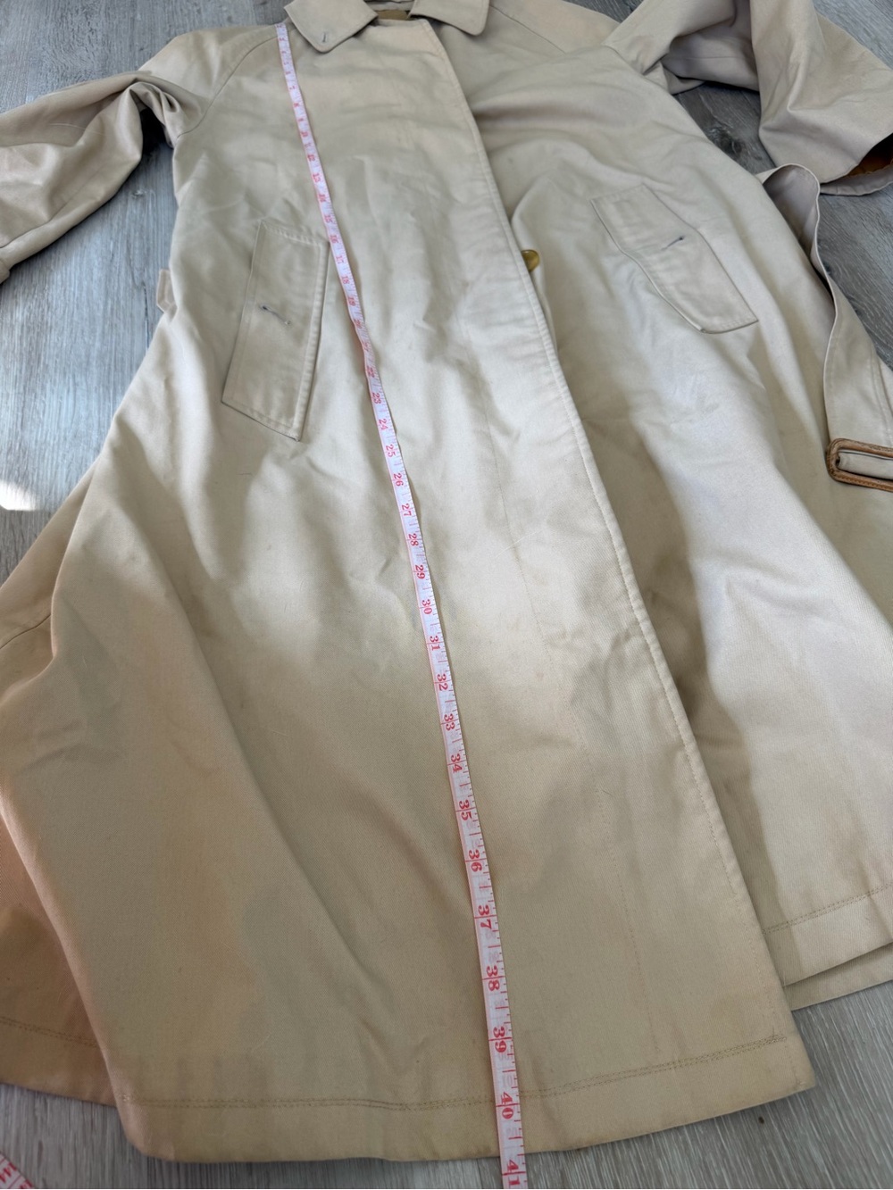 Vintage Burberrys Made in England Trench Coat Nova Check Beige Belted - Picture 5 of 11